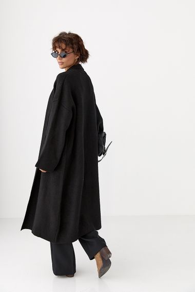 Довгий в'язаний кардиган - чорний цвет, ONE SIZE (є розміри) | Зображення 1