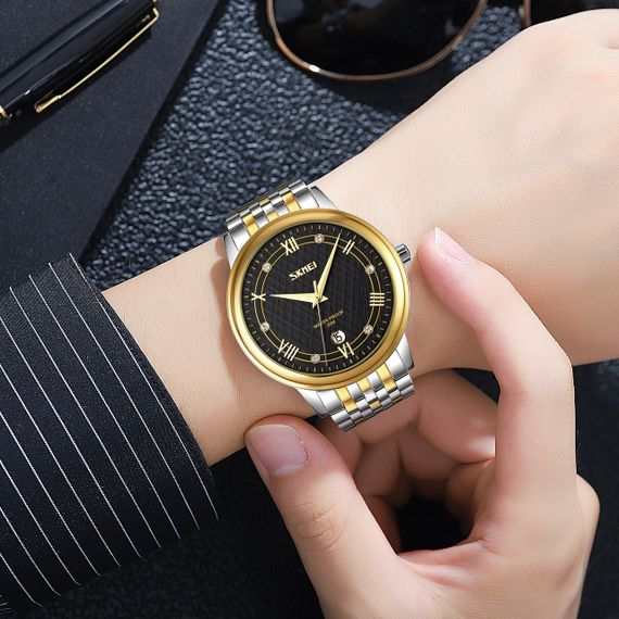 Skmei 9272TGDBK-B Gold/Silver-Black Men | Зображення 2