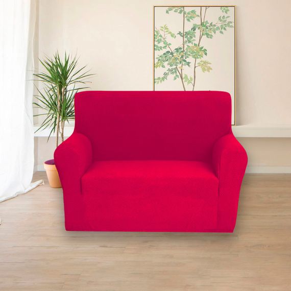 Чохол на диван двомісний (2-х місний) універсальний флісовий Love You Corn Fleece червоний (81149)