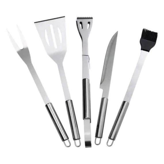 Набір аксесуарів для барбекю, мангала, гриля 5 предметів 40х10х5 см мангальне приладдя HP-20-72 | Зображення 1