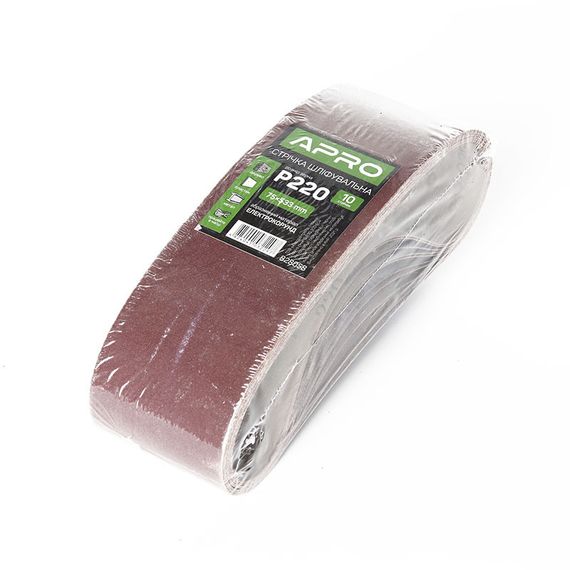 Стрічка шліфувальна нескінченна APRO P220 75×533 мм (10 шт.) 8280581