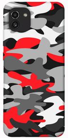 Чохол IBANAN Червоно-сірий камуфляж для Samsung Galaxy A03