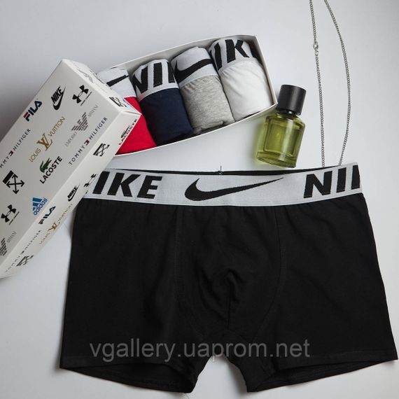 Чоловічі труси Nike, чоловічі труси Найк, Бавовняні труси Найк Преміум'якості, чоловічі боксерки Найк Чорний, 3XL