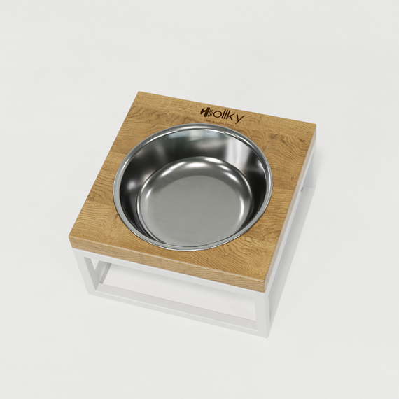 Миска на подставке для кошек и маленьких собак Hollky Base Solo S (1 × 0,45 л) Solo S-18187-WHNT | Зображення 5