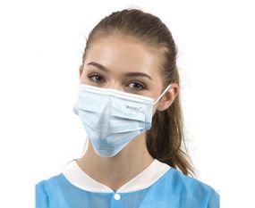 Медичні маски захисні Dochem TopSafe Premium Elite, 3-х шарові, з завушними петлями, сині (50 шт.)