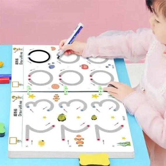 Розвиваюча книга Монтесорі Busy Book пиши-прай Stroke Line dot to dot  30 аркушів (60 завдань), від 2 років | Зображення 2
