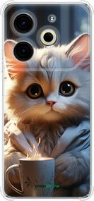 Чохол на Tecno POVA 6 Neo Білий кіт "5646sp-3753-2448"