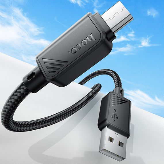 Дата кабель Hoco X113 Beneficio USB to MicroUSB (1m) Black | Зображення 1