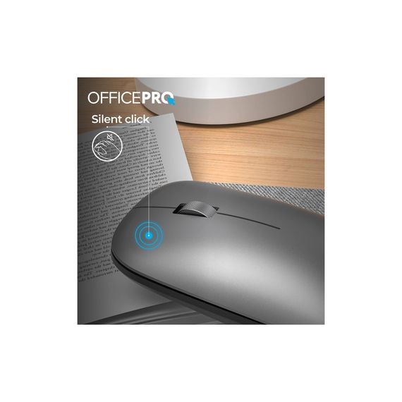 Мишка OfficePro M225G Silent Click Wireless Gray (M225G) | Зображення 9