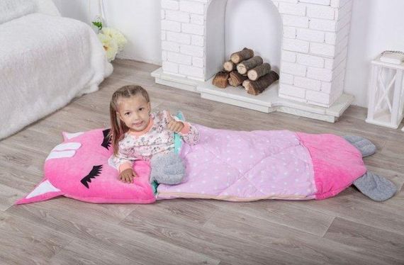 Дитячий спальний мішок Котик Колір рожевий  Розмір S- 120*60 | Зображення 1