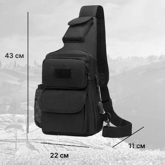 Чоловічі сумки через плече, Оригінальна чоловіча сумка крос-боді, Сумка слінг для чоловіків RX-80 | Зображення 6