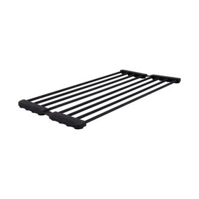 Сушарка на кухонну мийку з присоскою Lidz Acsis LA09 Black, кругла основа, для посуду 440х224 мм LDACSLA09BLM49777