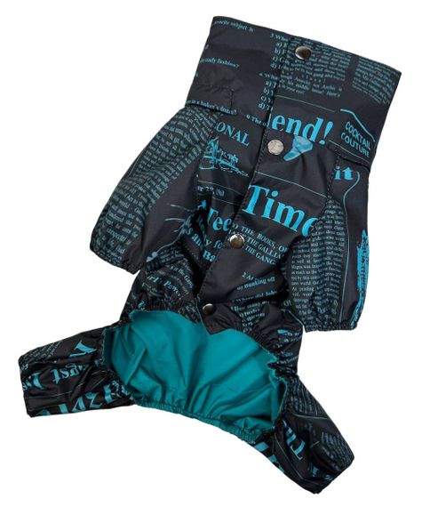 Дощовик із прихованим капюшоном газета блакитний M-96 | Зображення 3