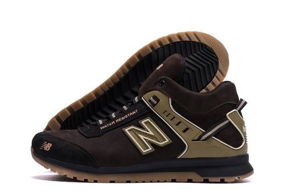шкіряні зимові кросівки New Balance коричневі | Зображення 1