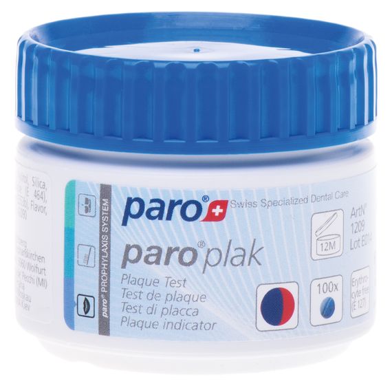 2-колірні таблетки для індикації зубного нальоту paro® PLAK, 1 уп. x 100 шт.