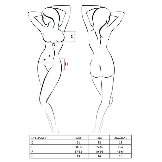Комплект білизни Passion OFELIA SET OpenBra L/XL, white, стрінги, відкритий ліф, широкий пояс Sex Aura | Зображення 2
