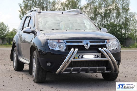 Кенгурятник WT01 (нерж) для Renault Duster 2008-2017 гг | Зображення 1