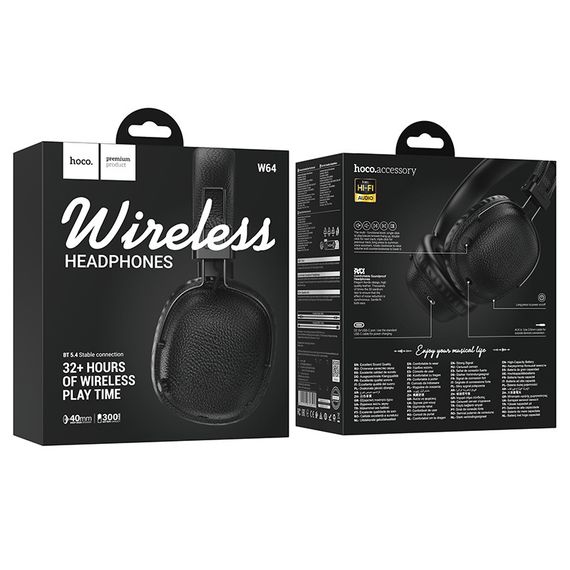 Бездротові Bluetooth навушники HOCO W64, Black | Зображення 3