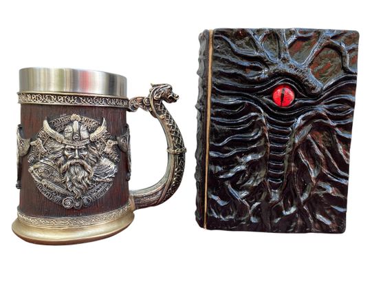 Подарунковий набір Кухоль 3D Берсерк-Віникінг і Блокнот 3D «Книга, що дивиться у відповідь»