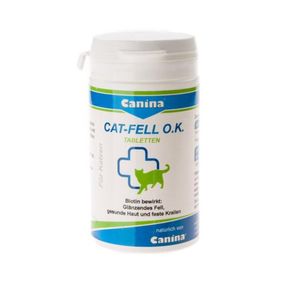 Вітаміни Canina Cat Fell O.K. для вирішення проблем із вовною у котів 100 таблеток