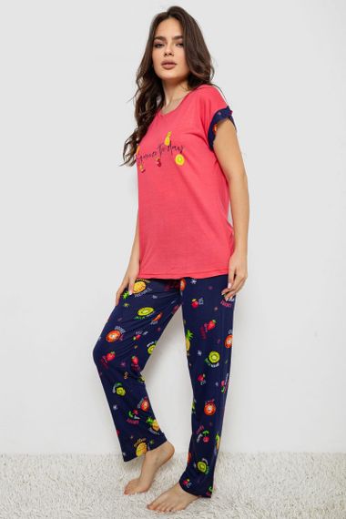 Піжама жіноча з принтом, колір рожевий, 243R2121 | Зображення 2