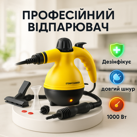 Праска-відпарювач для тканин Steam Cleaner Pro 1000 Вт, Відпарювач універсальний ручний TS-37