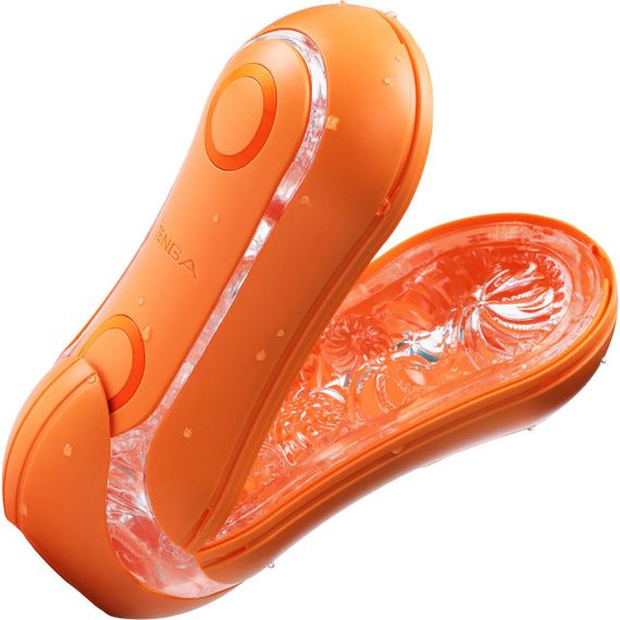 Мастурбатор Tenga Flip Orb — Sunset Orange, з можливістю зміни тиску та стимулювальними кульками всередині | Зображення 2