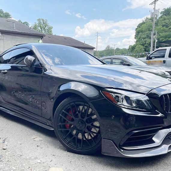 Бокові пороги V4 (для C43/C63 AMG 2015-2019, Карбон) для Mercedes C-сlass W205 рр | Зображення 2