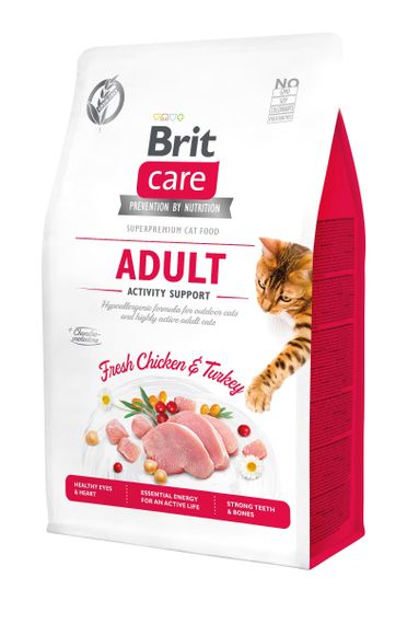Корм Brit Care Cat Grain Free Adult Activity Support сухой беззерновой для взрослых котов живущих на улице 0.4 кг
