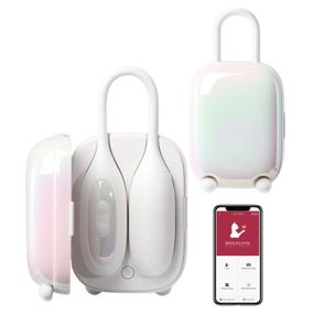Виброяйцо и вакуумный стимулятор для клитора 2 в1 BeYourLover Magic Suitcase в зарядном кейсе, белый Sex Aura