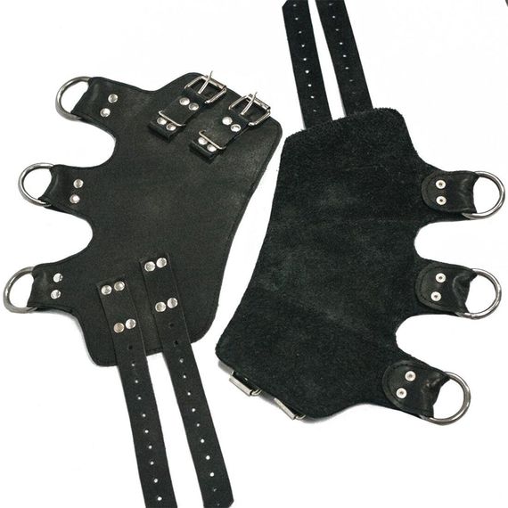 Поножи манжеты для подвеса за ноги Leg Cuffs For Suspension из натуральной кожи, цвет черный | Зображення 2