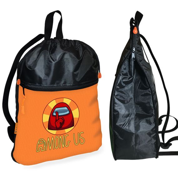 Рюкзак-мішок для взуття, спортивної форми Амонг Ас «Among Us »дитяча сумка для змінки з розширювачем (01203)
