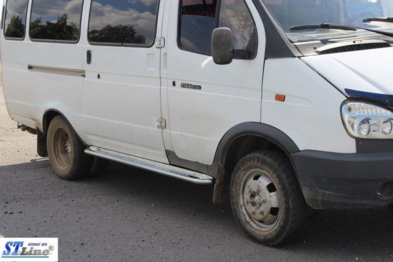 Боковые пороги KB001 (нерж) 60 мм для Газель, соболь | Зображення 5