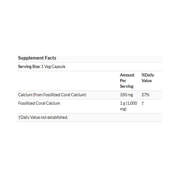 Микроэлемент Кальций NOW Foods Coral Calcium 1000 mg 100 Veg Caps NOW-01273 | Зображення 2
