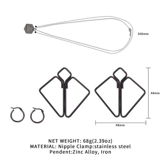 Затискачі для сосків із важкою підвіскою LOCKINK Nipple Clamps with Heavy Pendant - Grey Sex Aura | Зображення 6