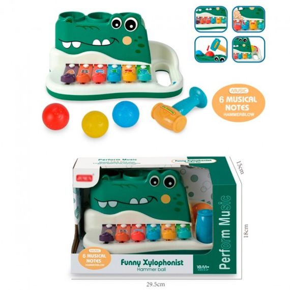 Іграшка дитяча Ксилофон Крокодил RJ6807