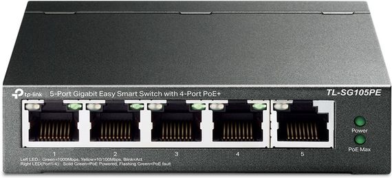 Коммутатор TP-LINK TL-SG105PE 5xGE/4xPoE+ 65W EasySmart (TL-SG105PE)