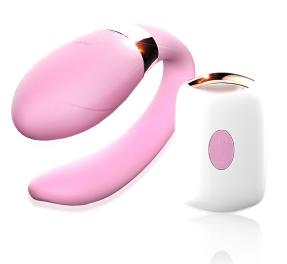 Вибромассажер для пар с пультом ДУ - Boss Series V-Vibe Pink USB 7 Function, BS6200001 sexstyle | Зображення 1