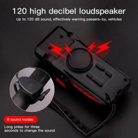 Велофара з сигналом та утримувачем телефону LY-25-2T6 (white+yellow), Довговічний велосипедний ліхтар | Зображення 1