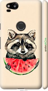 Чохол на Google Pixel 2 Єнотик з кавуном "4605m-1075-2448"