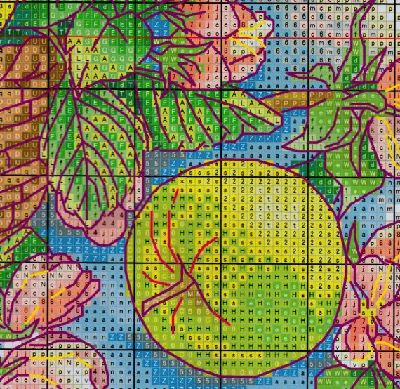 Набір для вишивання за нанесеною на канву схемою "Flowers and fruits". AIDA 14CT printed 34*27 см | Зображення 5