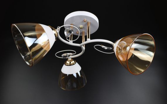 Люстра стельова на 3 лампочки 26086 Білий 24х49х49 см. | Зображення 1