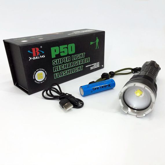 Потужний тактичний ліхтар світлодіодний X-Balog BL-A72-P50, Світлодіодний ліхтарик Акумуляторний ліхтар FI-34 | Зображення 9