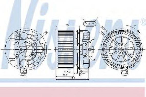 Вентилятор салону Renault (вир-во Nissens) NISSENS 87043 на RENAULT MEGANE II Sport Tourer (KM0/1_)