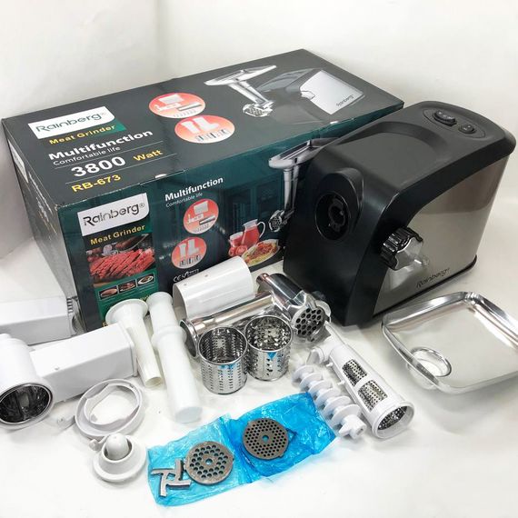 Електрична м'ясорубка багатофункціональна 2 швидкості Rainberg RB-673, Електром'ясорубка GT-740 з реверсом | Зображення 6