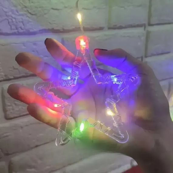 Гірлянда-штора USB, 3м, з пультом, зірки та олені, Різнокольоровий / Новорічна LED гірлянда на штору XPRO (234576474_277) | Зображення 3