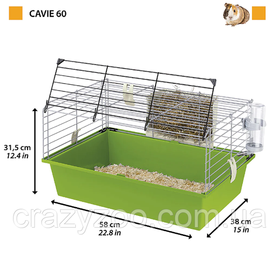 Клетка для морской свинки Ferplast Cavie 60 розовая 58х38х31.5 см 57012411 | Зображення 2