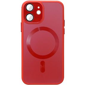 Чохол TPU+Glass Sapphire Midnight with MagSafe для Apple iPhone 12 (6.1") Червоний / Red, Загартоване скло