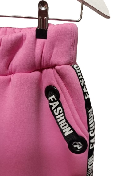Женский спортивный костюм Fashion толстовка и штаны розовый теплый зимний трехнитка с начосом 58 | Зображення 8