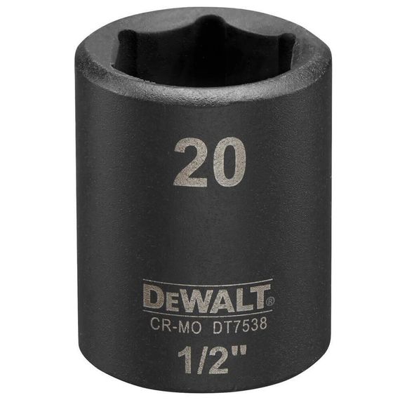 Головка торцевая ударная короткая 20мм IMPACT DeWALT DT7538